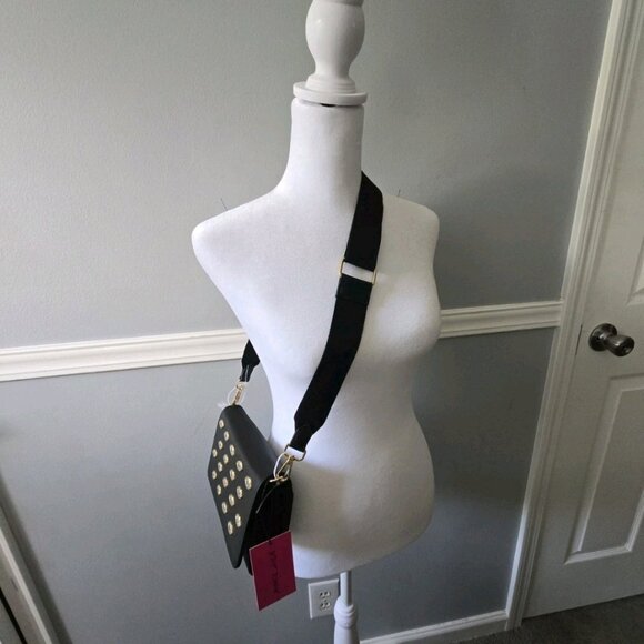 Betsey Johnson Crossbody Bag Purse with Evil Eye Studs - Picture 4 of 9